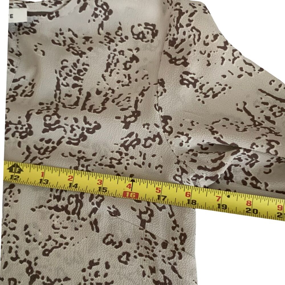 Rose + Olive Grey Animal Print Blouse Tunic Long Sleeve Size XS - Picture 10 of 11